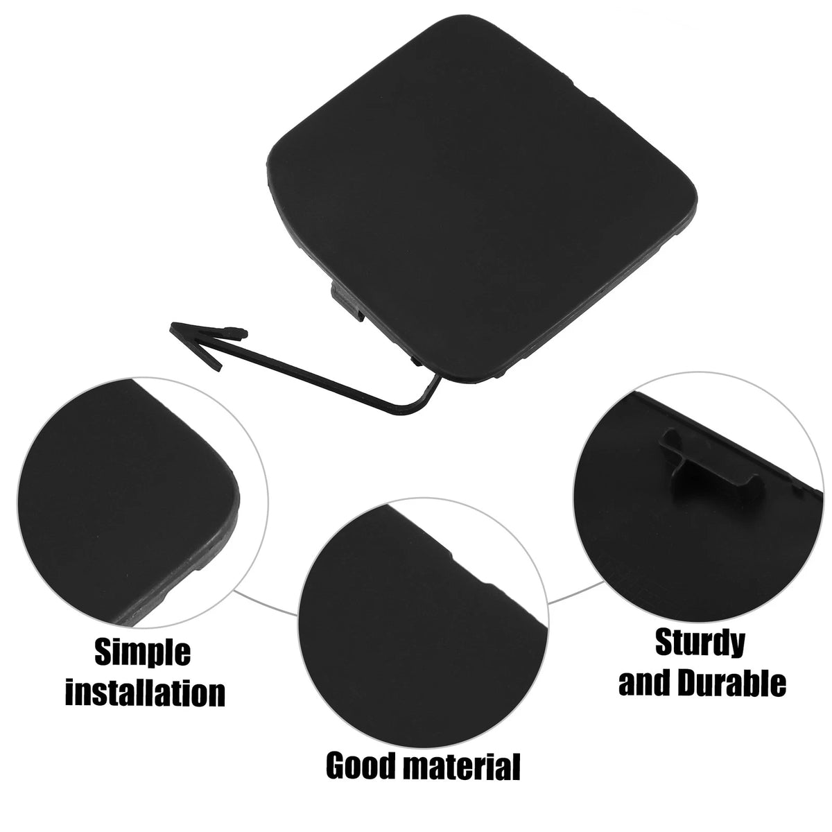 Bumper Tow Hook Cover Cap for Nissan Versa Sedan (2015-2019) Matte Black
