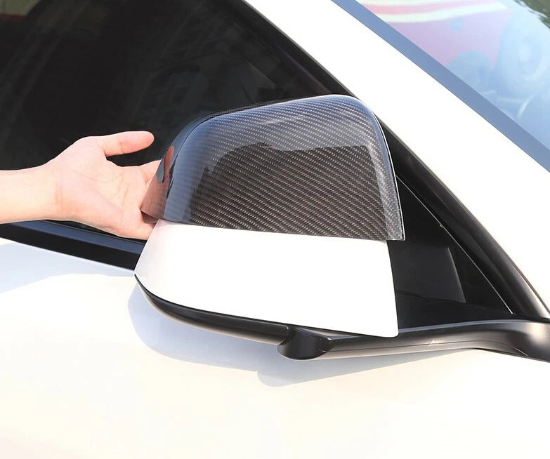 Carbon Fiber Side Rearview Mirror Covers for Tesla Model Y (2021-2023)