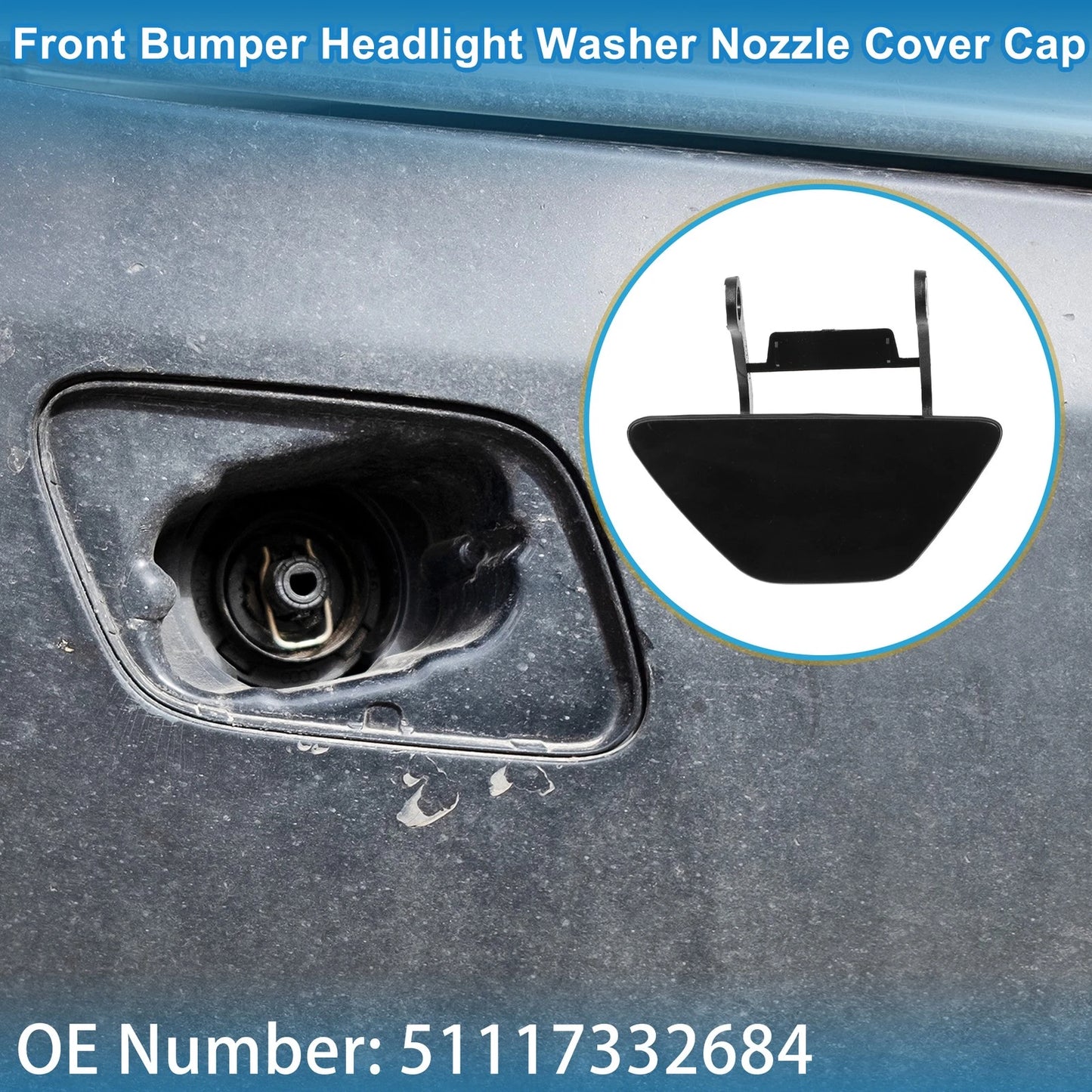 Front Right Washer Nozzle Cover for BMW 528i (2014-2016) Unpainted