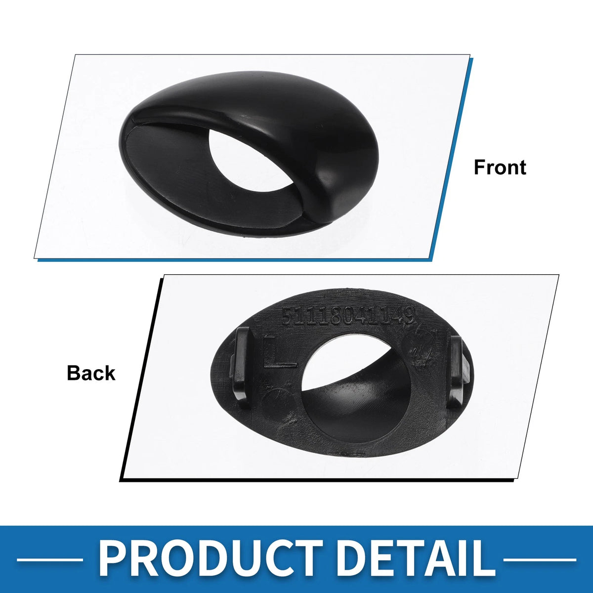 Bumper Headlight Washer Nozzle Cover for BMW M3 (2008-2013) Unpainted Black