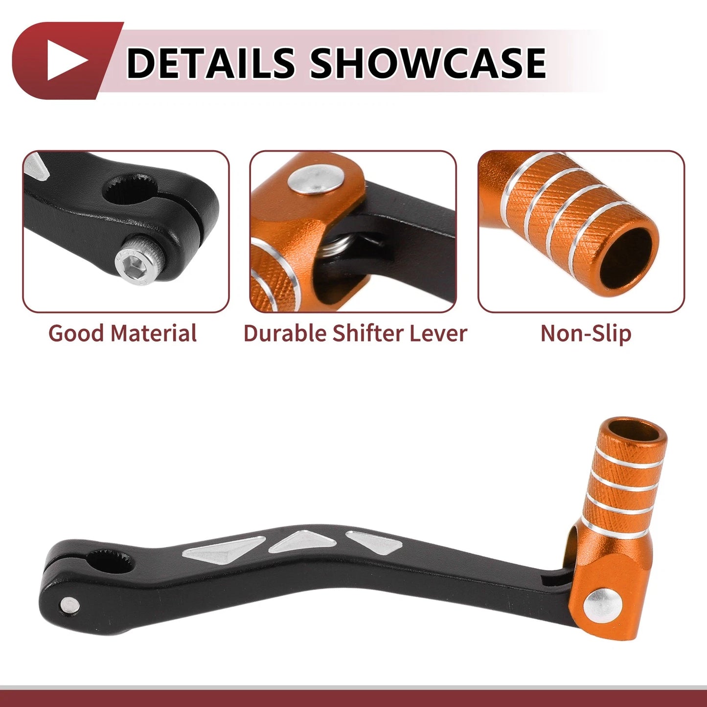 Folding Motorcycle Gear Shifter Lever for Yamaha TTR 50cc Black and Orange