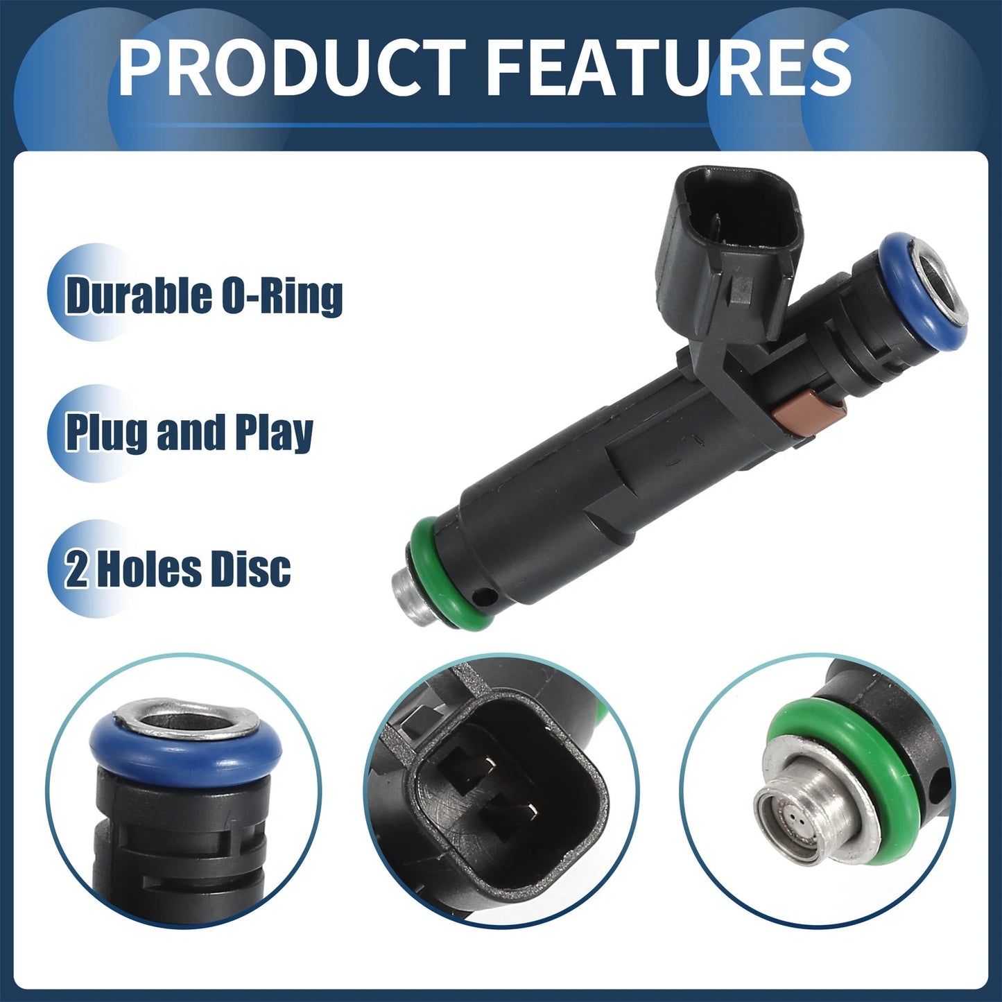 Fuel Injector Set for Ford F-150 V8 5.4L (2005-2006) - 8 Pcs Black