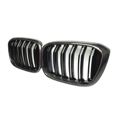 Real Carbon Fiber Front Bumper Grille Grill for BMW X3 G01 X4 G02 2018-2021