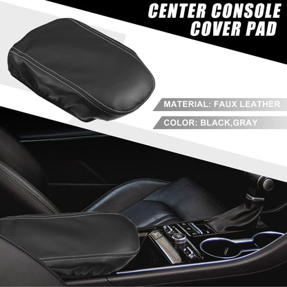 Kia K5 Center Console Armrest Cover 2021-2023 Faux Leather Black Gray