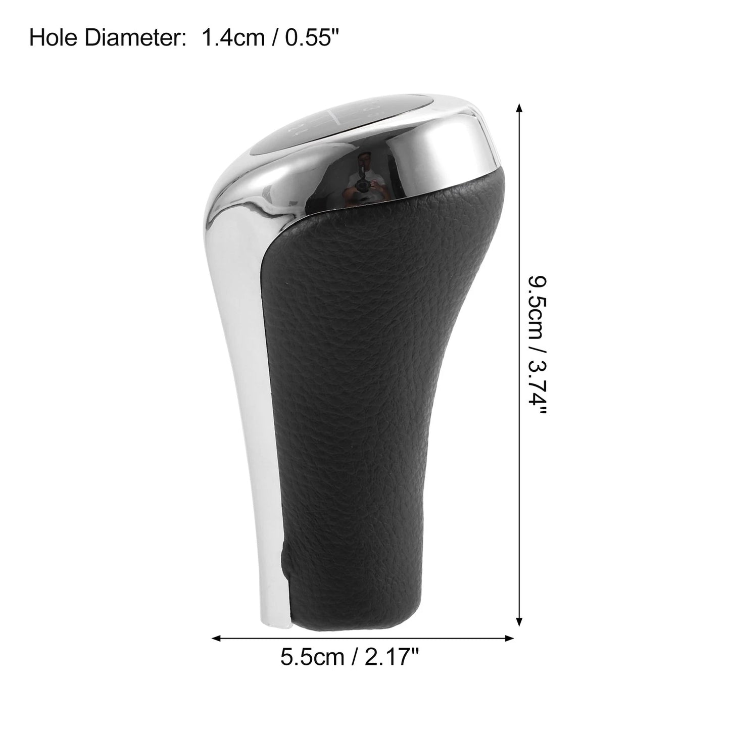 5 Speed Manual Shift Knob for BMW X1 E84 Faux Leather Black Silver Tone