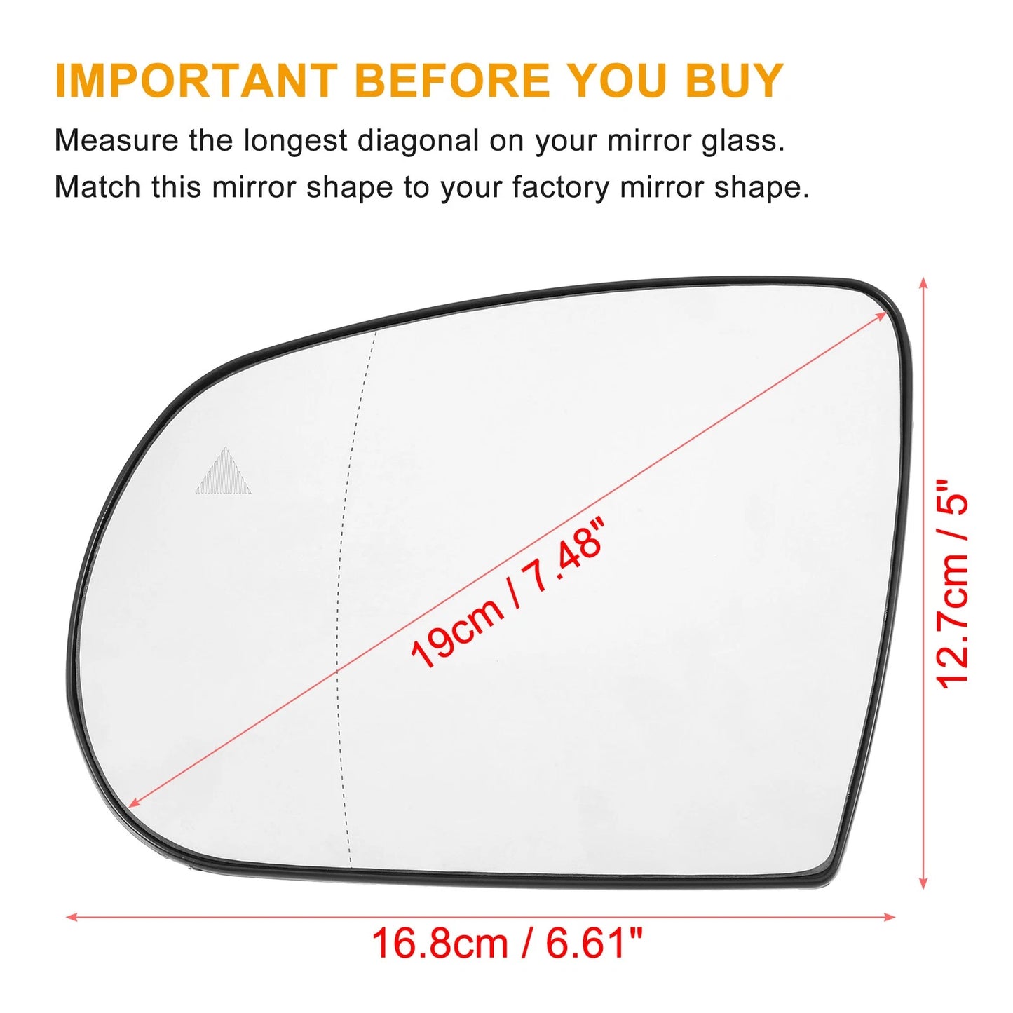 Heated Left Side Mirror Glass for Jeep Cherokee (2014-2019)