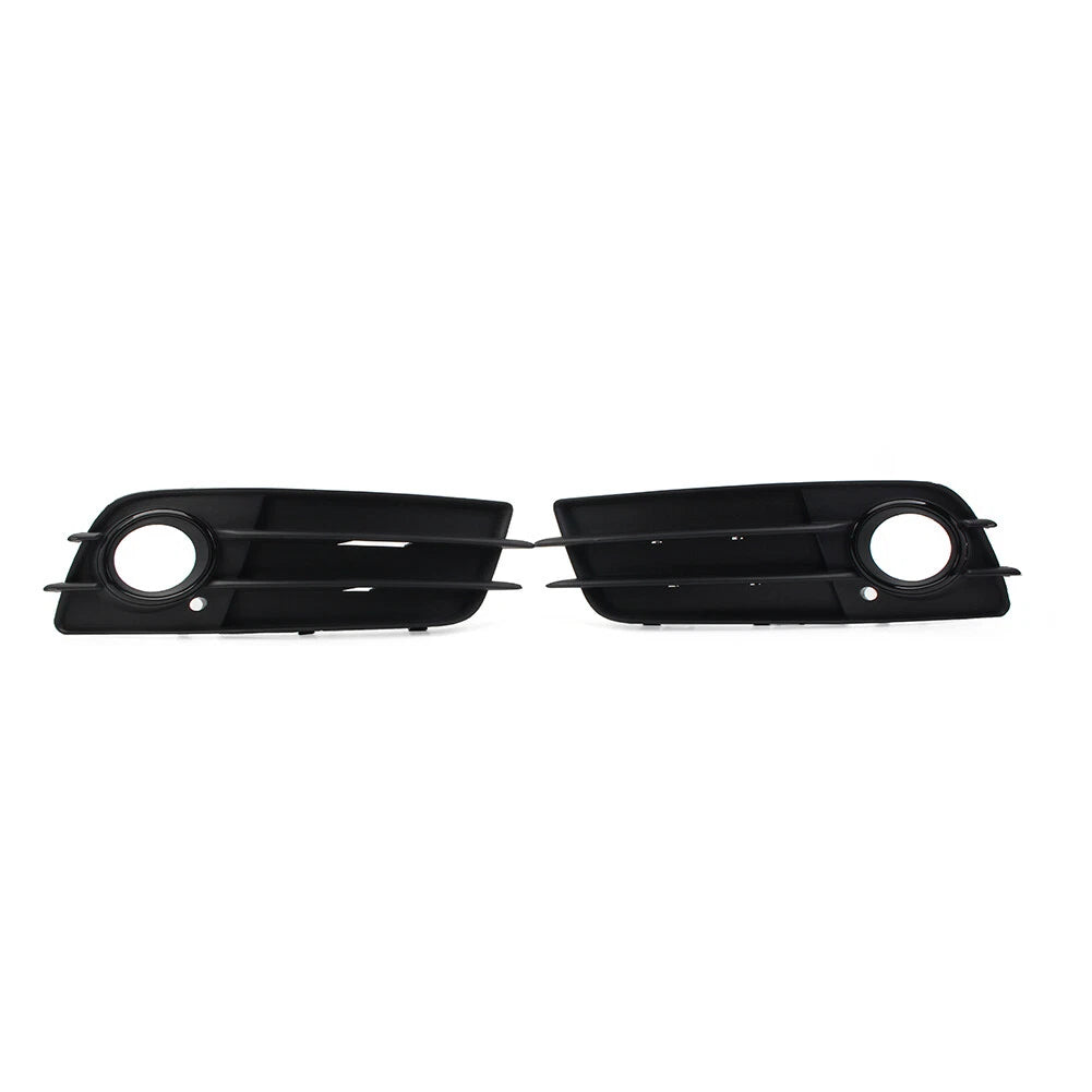 Black Front Bumper Fog Light Grille Covers for Audi A4 B8 S4 (2008-2012)