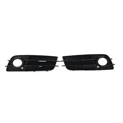 Black Front Bumper Fog Light Grille Covers for Audi A4 B8 S4 (2008-2012)