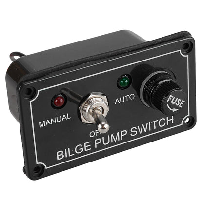 3 Way Bilge Pump Auto Off Manual Rocker Toggle Switch Panel for RV