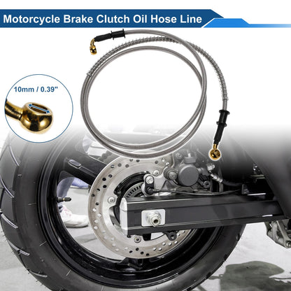 160cm Motorcycle Brake Clutch Oil Hose Line Silver Tone for Motorcycle