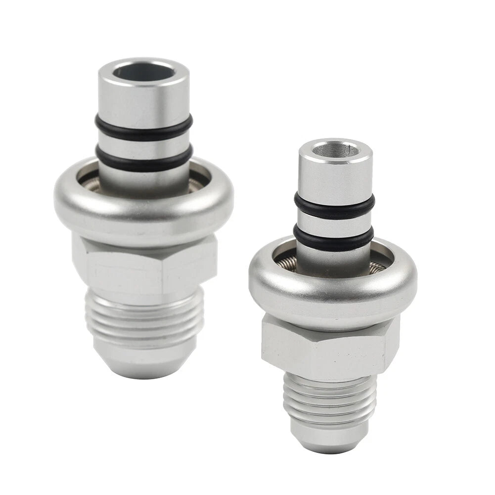6AN & 8AN Silver Fuel Rail Fitting Adapter for Ford Mustang (1986-1998)