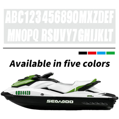 Custom Boat Registration Numbers Decals 4 Sets A-Z & 0-9 for All Boats
