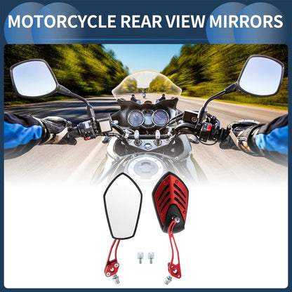 M8/M10 Rear View Mirror Handlebar for Motorcycle Aluminum Alloy Black Red