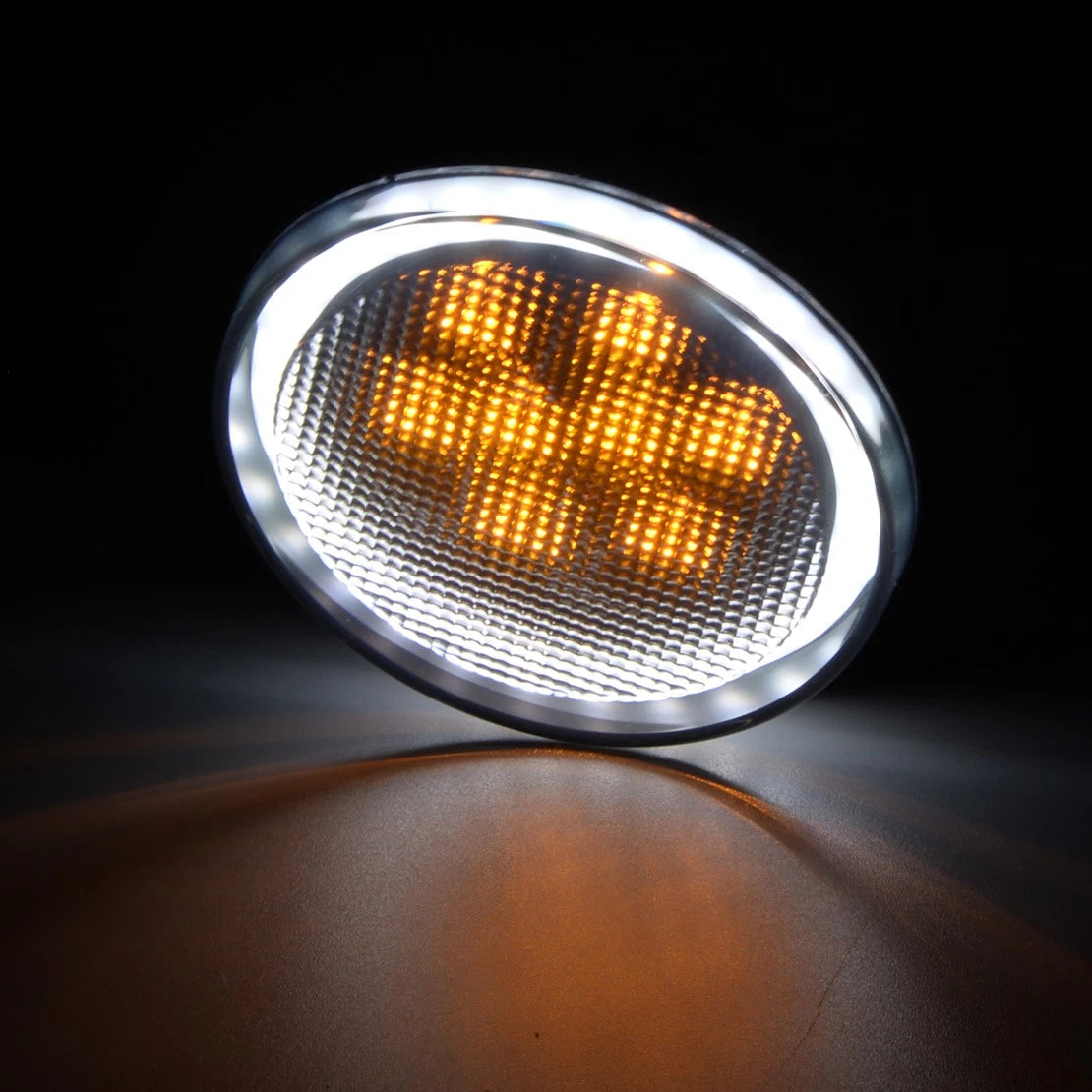 Amber Left LED Blinker with Halo Eyes for Jeep Wrangler JK (2007-2017)