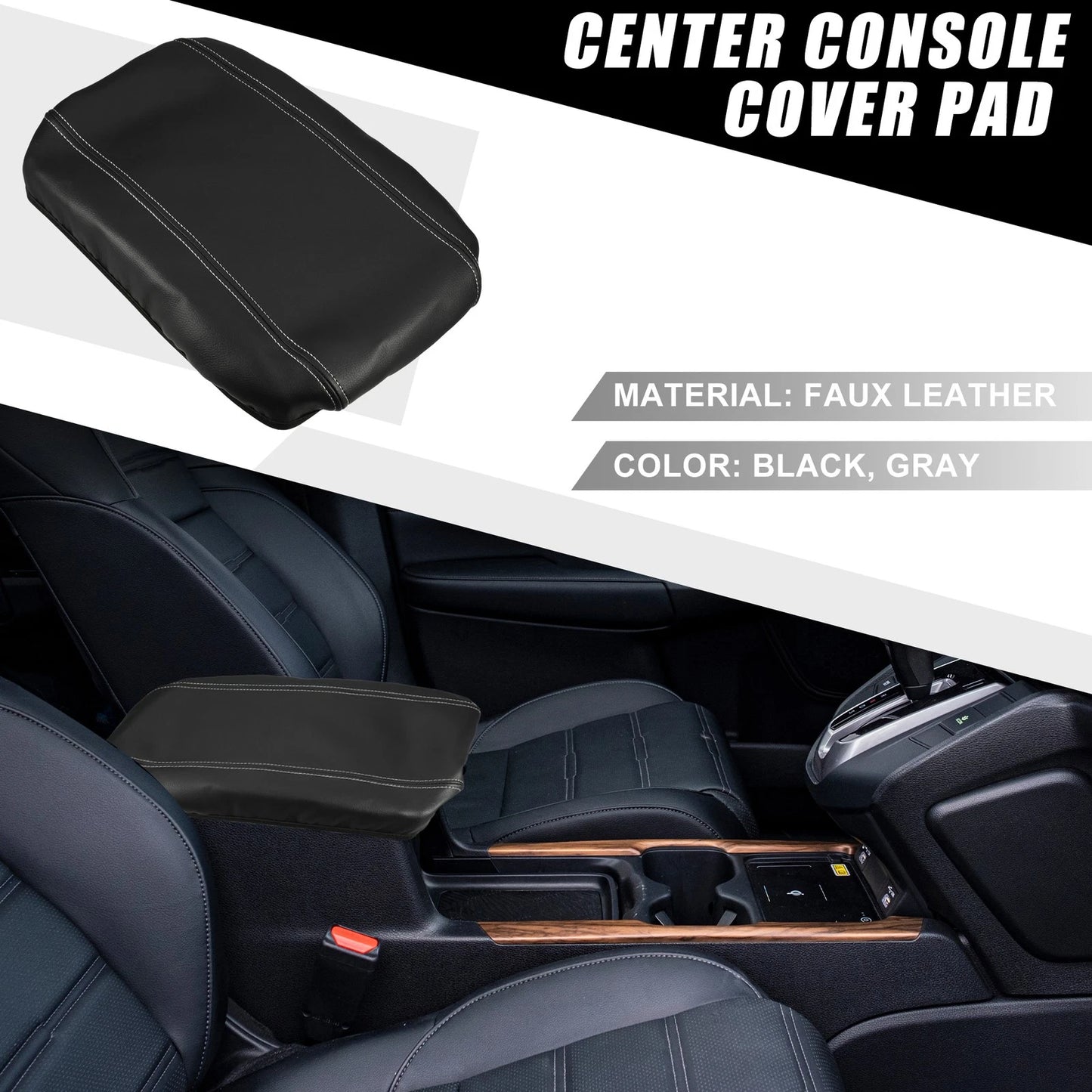 Center Console Armrest Cover for Toyota Venza 2021-2023 Black Gray