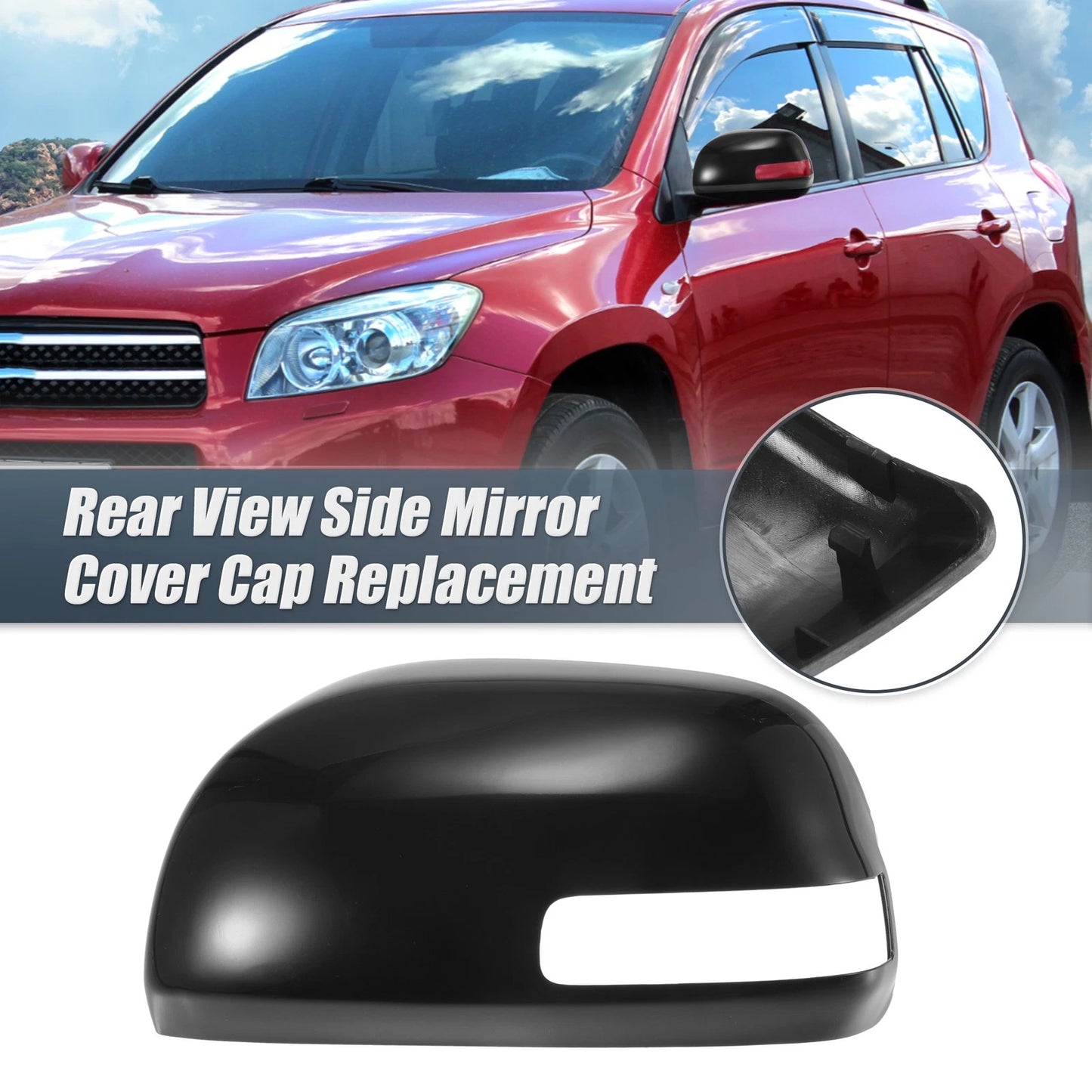Left Side / Mirror Cover Caps / Black for Toyota RAV4 (2009–2013)