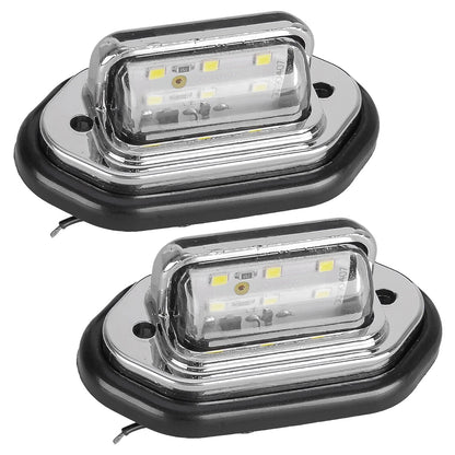 LED License Plate Tag Lights for Marine Boat RV Waterproof Tail Light