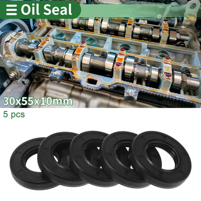 Oil Seal 5 Pcs Lip Seal Ring Rotary Shaft Seal NBR 30x55x10mm for TG4