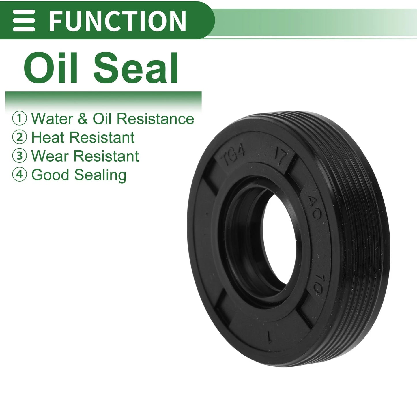 Oil Seal 17x40x10mm Seal Ring Rotary Shaft NBR Rubber Black for Make Model