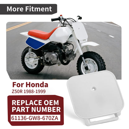 White Plastic Front Number Plate for Honda Z50R (1988-1999)