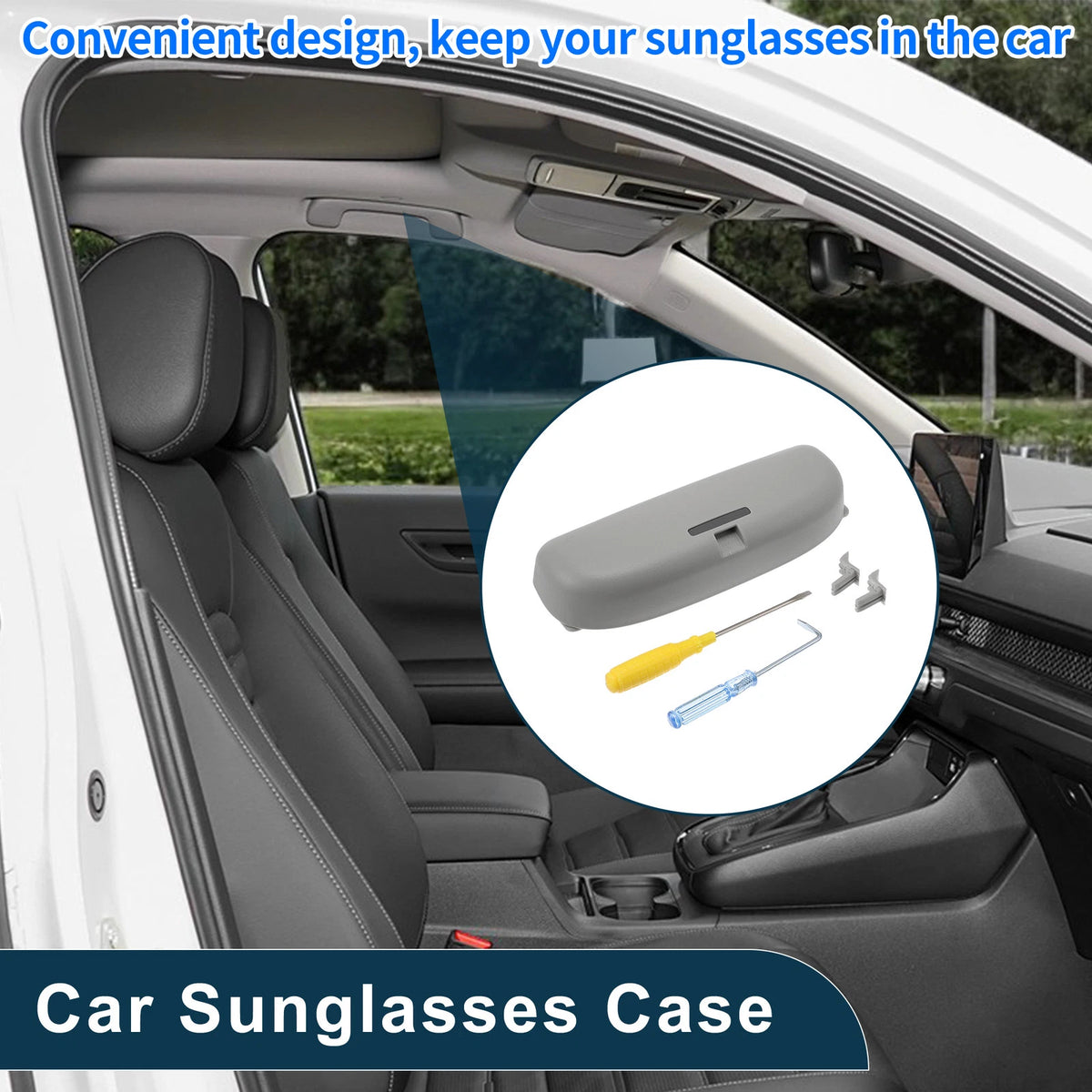 Sunglasses Case for Toyota Camry 2018-2022 Eyeglasses Holder Storage Box Grey
