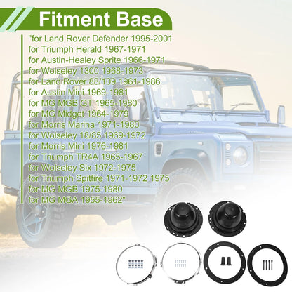 7" Headlight Buckets with Fixings for Classic Mini