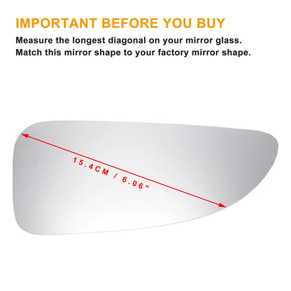Right Lower Side Mirror Glass w/ Adhesive for Nissan, Opel, Renault