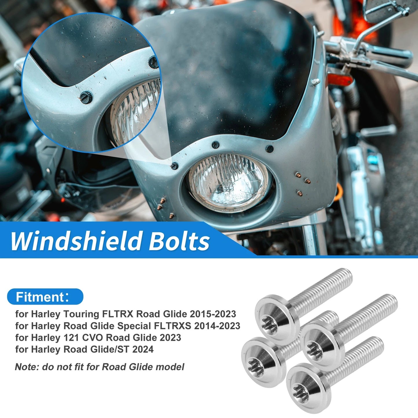 Windshield Bolts / Screws / Washers for Harley Touring FLTRX Road (2015–2023)