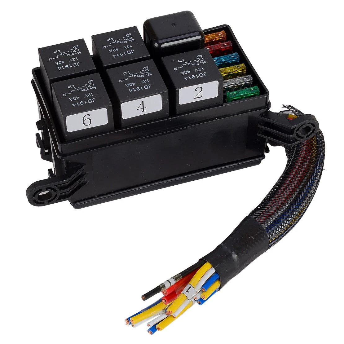 12V Fuse & Relay Box with 6 ATO ATC Fuse Slots for Car Truck