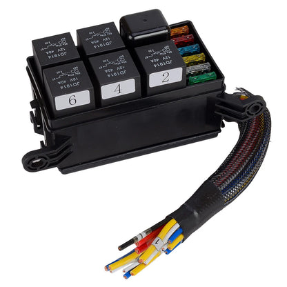 12V Fuse & Relay Box with 6 ATO ATC Fuse Slots for Car Truck