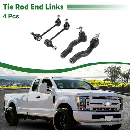 4 x Front Suspension Kit Outer Tie Rod Ends & Sway Bar Links for Lincoln Zephyr