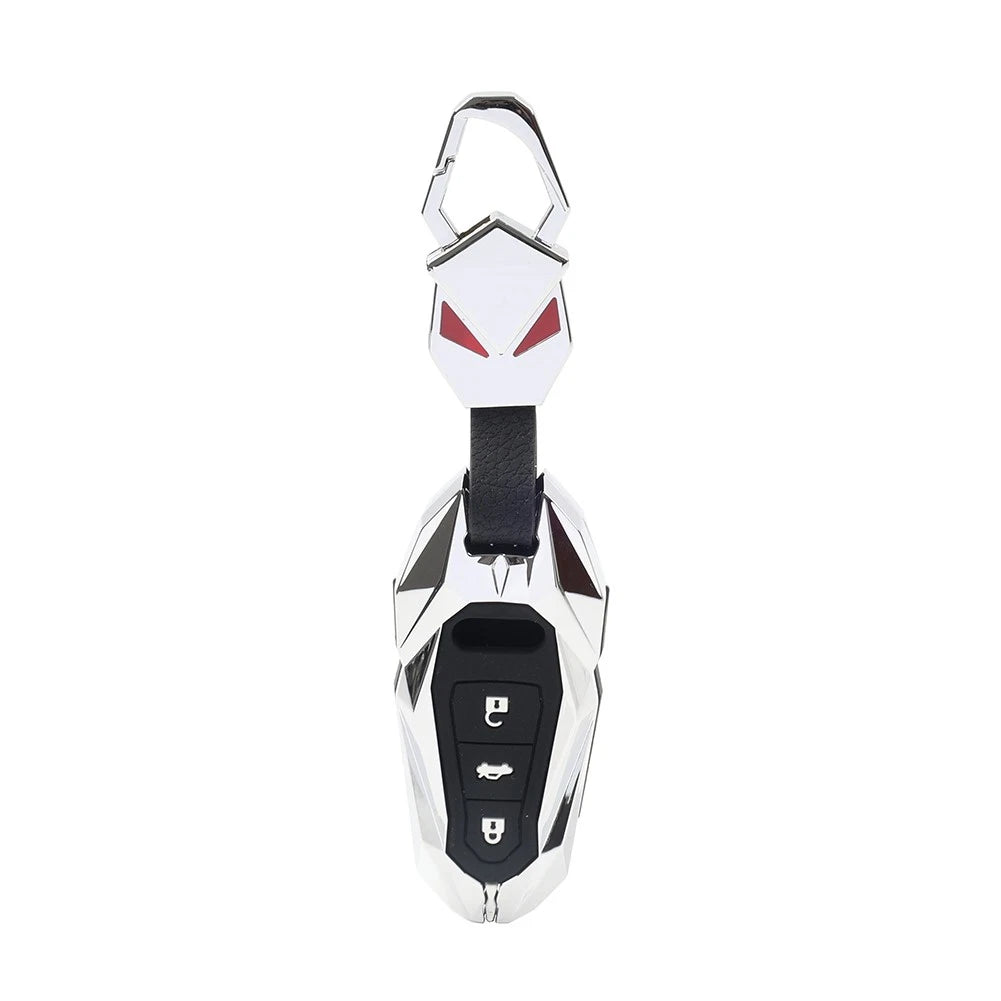 Silver Key Fob Case Cover for Audi A3 A6 A7 A8 Q7 Q8 S6 S7 S8 e-tron