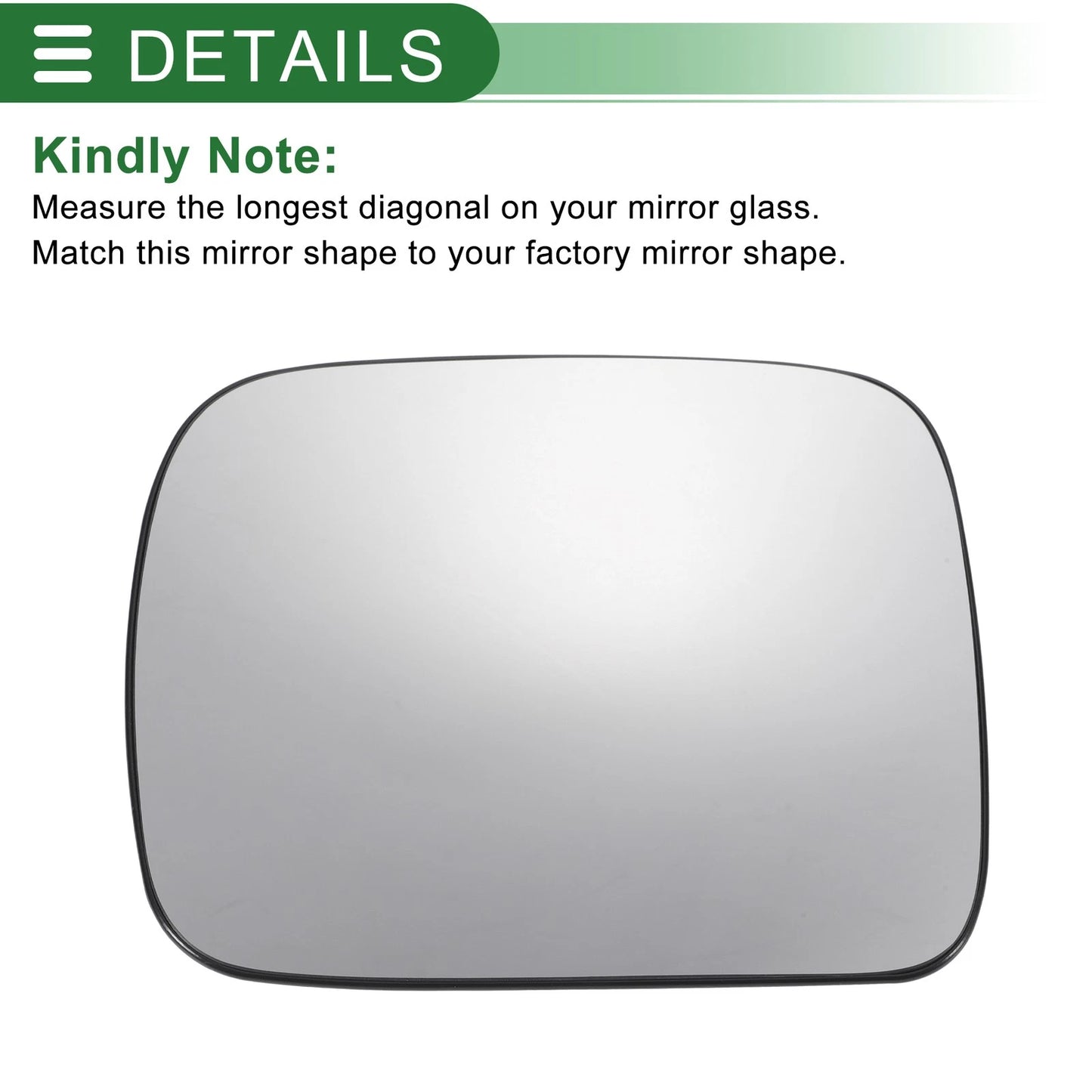 Left Side White Mirror Glass w/ Back Convex for Ford Maverick (2022-2023)