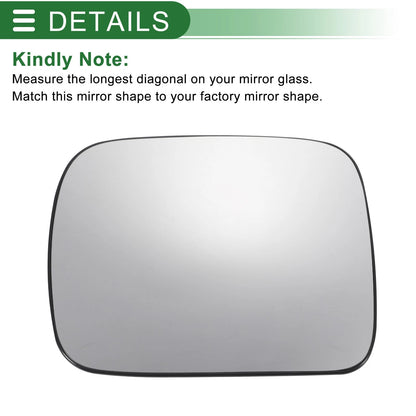 Left Side White Mirror Glass w/ Back Convex for Ford Maverick (2022-2023)