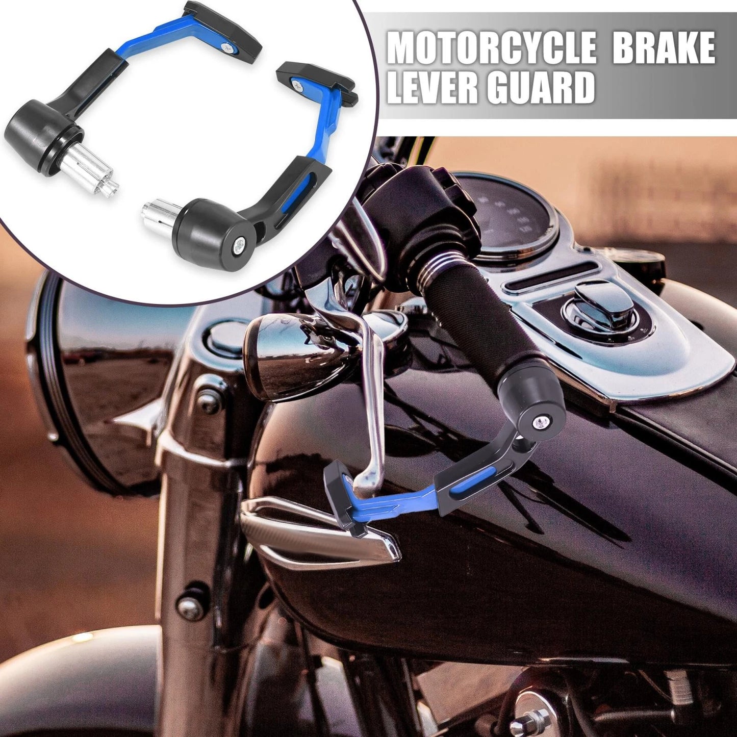 2 x 7/8" 22mm Motorcycle Brake Lever Guard for Make Model Blue