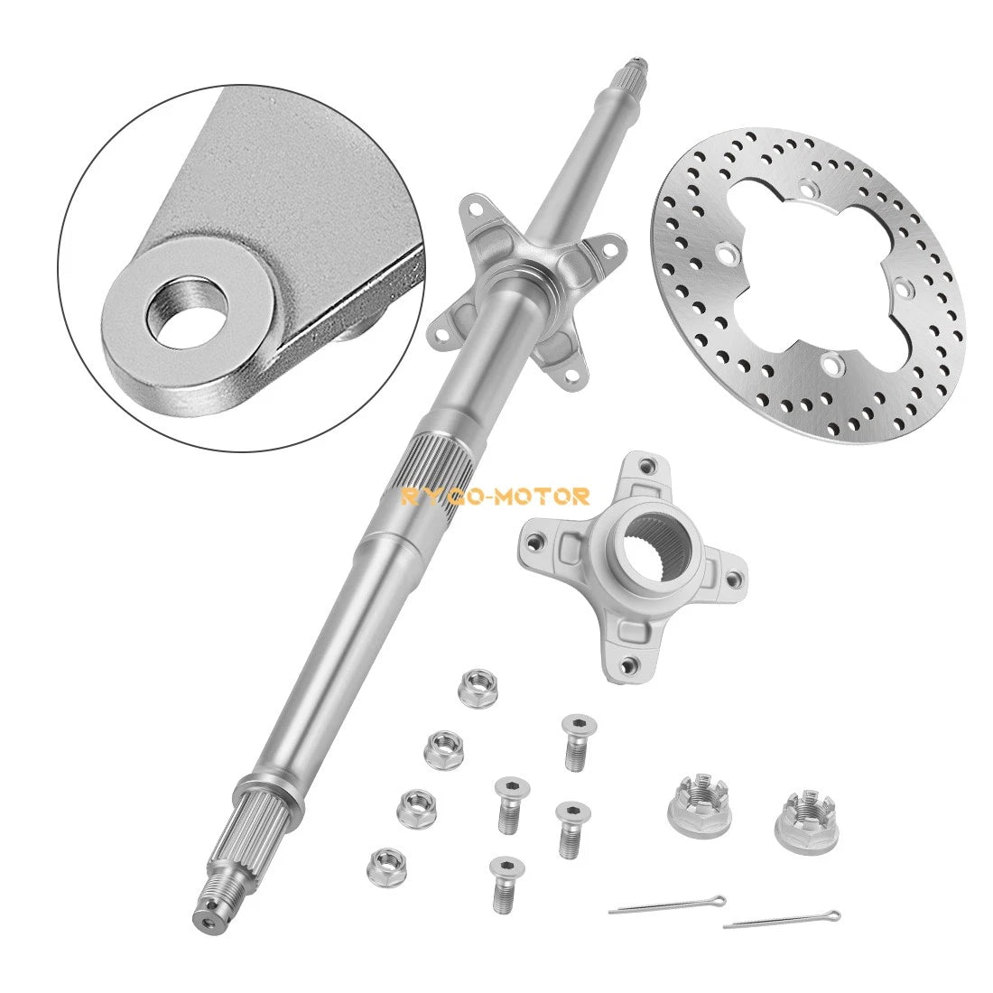 Rear Axle Shaft W/ Rotor Hub & Rotor for Honda TRX400EX Sportrax 2x4 (1999–2008)