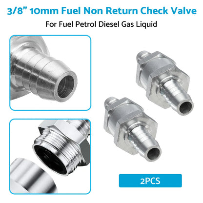 3/8" 10mm Inline Check Valve for Fuel Petrol Diesel Gas Liquid