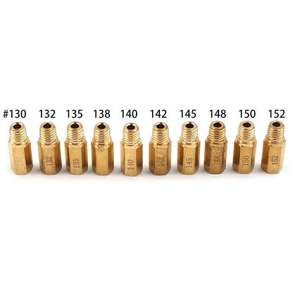 10pcs Carburetor Main Jet Set for Keihin PWK PE OKO KOSO (130-152)