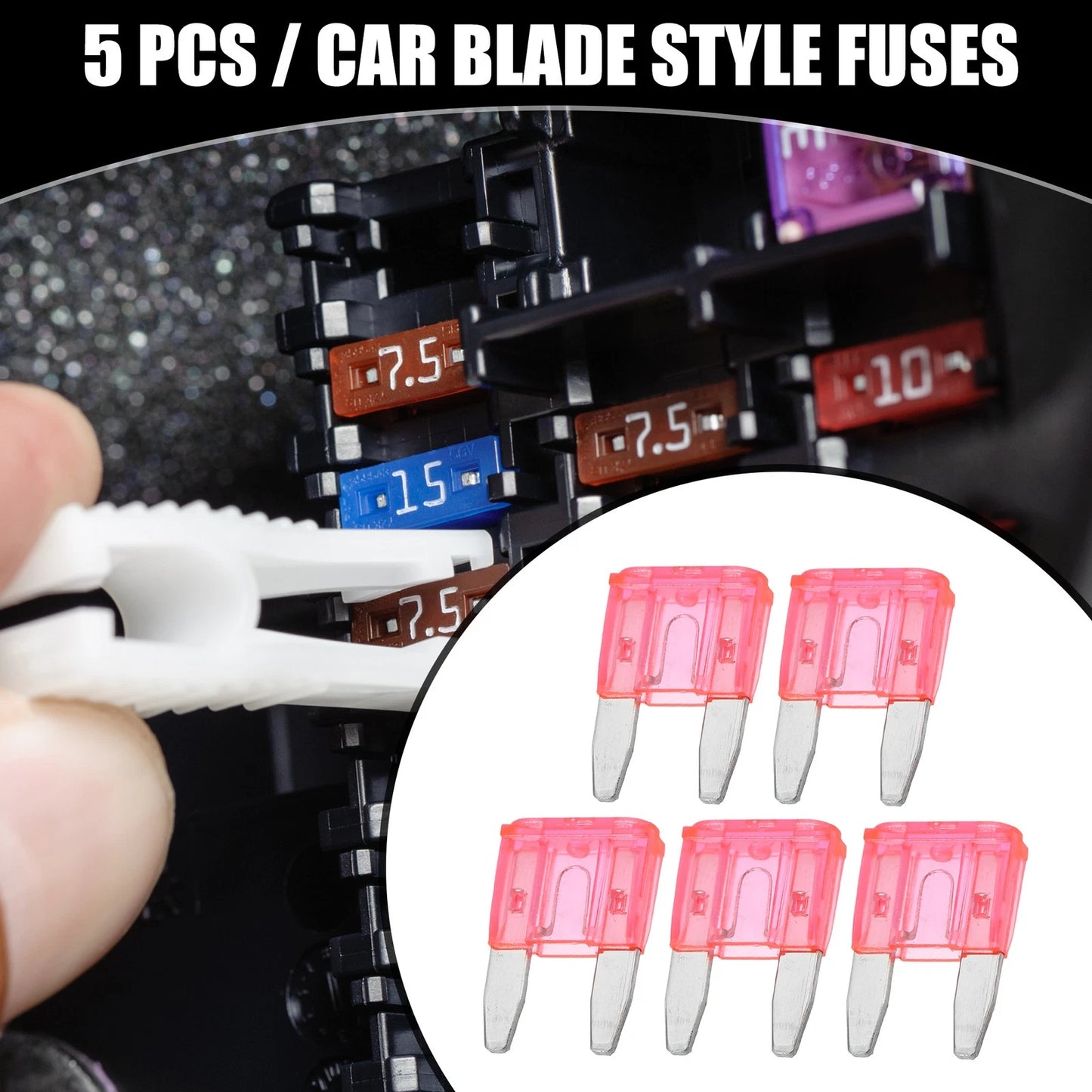 5 x Mini 4AMP APM/ATM Blade Fuses Short Circuit Protection for Car