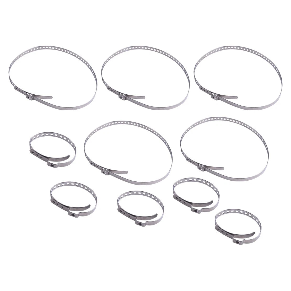 10 x Silver Stainless Steel Axle Boot Clamps for Universal Vehicles