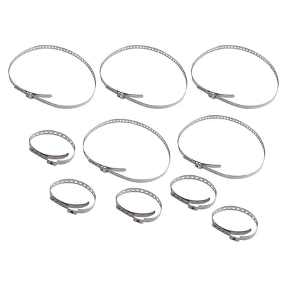 10 x Silver Stainless Steel Axle Boot Clamps for Universal Vehicles