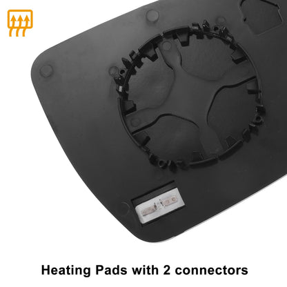 Left Side White Heated Mirror Glass for Nissan Rogue, Pathfinder (2008-2023)