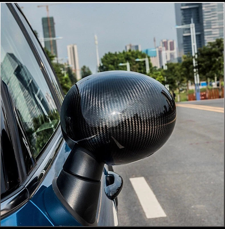 RHD Carbon Fiber Side Mirror Cover Caps Trim Fit For Mini Cooper R53 R50