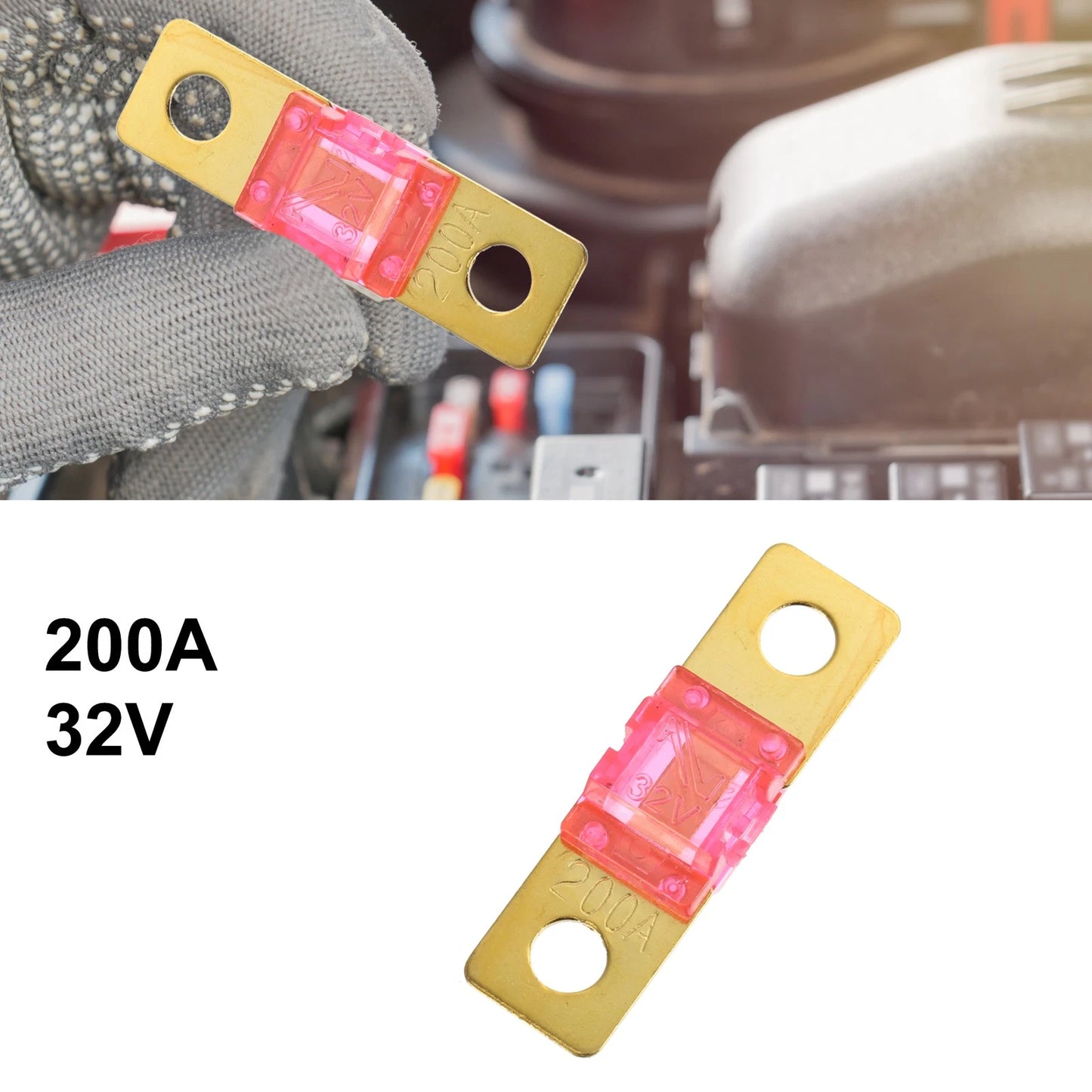 200A Bolt-on AMI Fuse for Automotive Marine Audio Video System Gold Tone