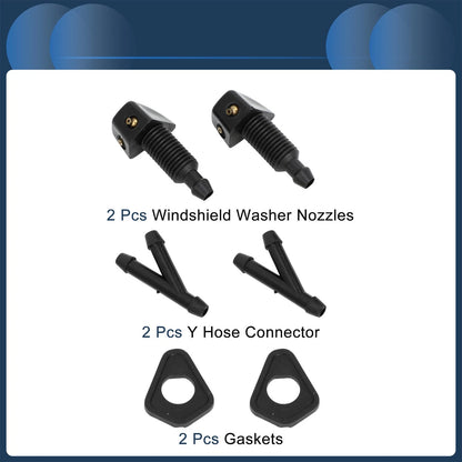 Windshield Washer Nozzle with Hose Connector for Ford