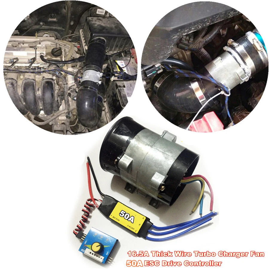 Electric Turbo Charger Boost Air Intake Fan for Car (12V)