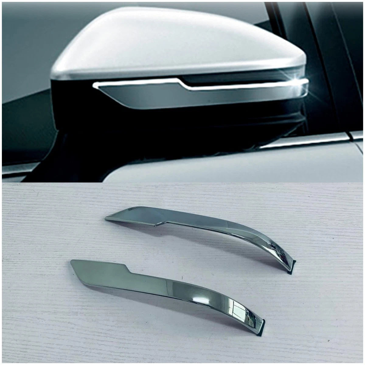 ABS Chrome Rearview Mirror Side Stripe Lid Cover Trim for 2023-2024 Toyota Prius