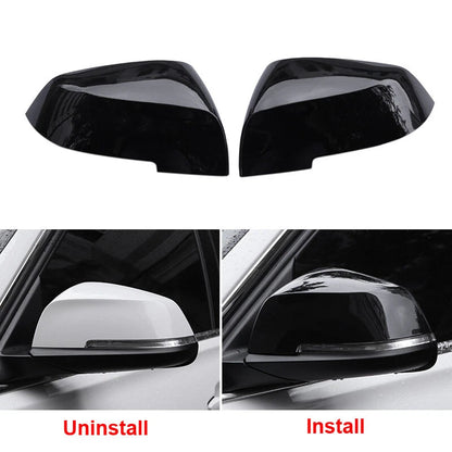Gloss Black Side Mirror Cover Caps Overlay fit For BMW 3 Series F30 F32 2013-18