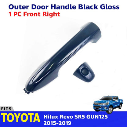 Outer Door Handle Black Gloss Front Right Fits Toyota Hilux Revo SR5 UTE 2015-19
