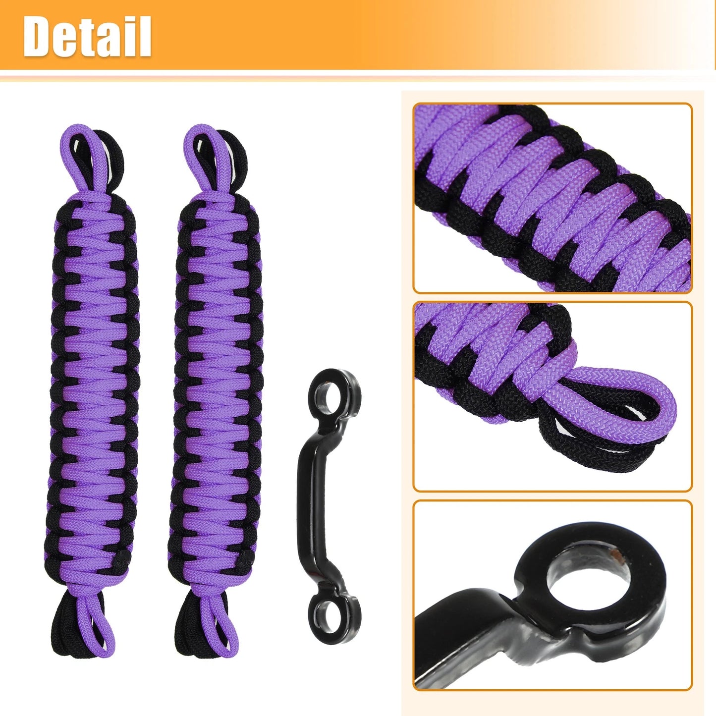 Car Door Limiting Straps  for Jeep Wrangler JK (2007-2018) Black Purple
